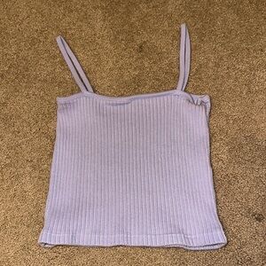 Brandy Melville Cropped Lavender Ribbed Tank Top